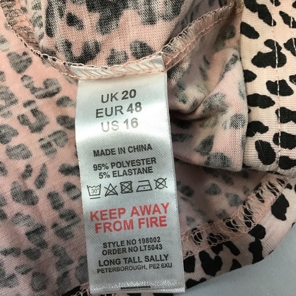 LTS Tall Maternity Pink Leopard Print Peplum Midi Dress Size US 16 NWT - Picture 8 of 9